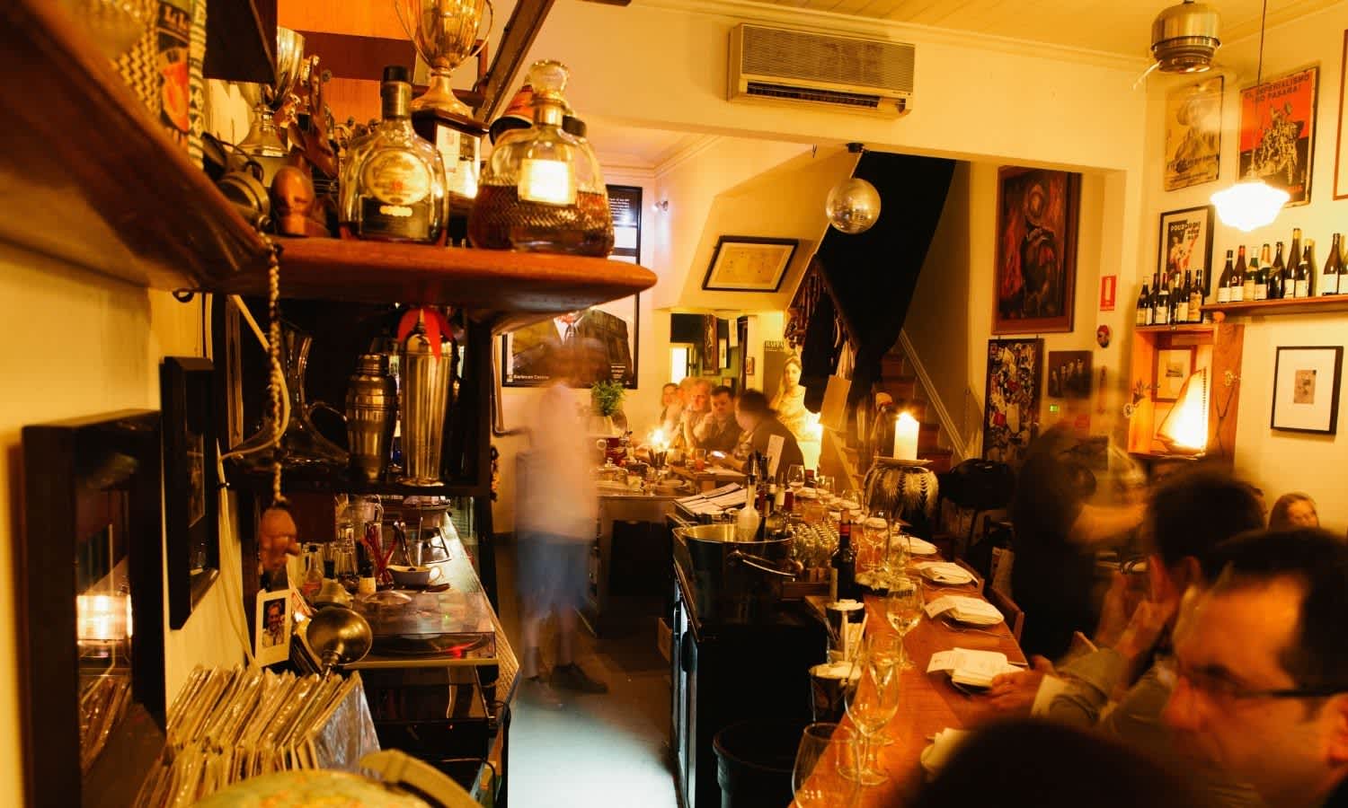 The bar at Gerald's Bar in Carlton North, Victoria.