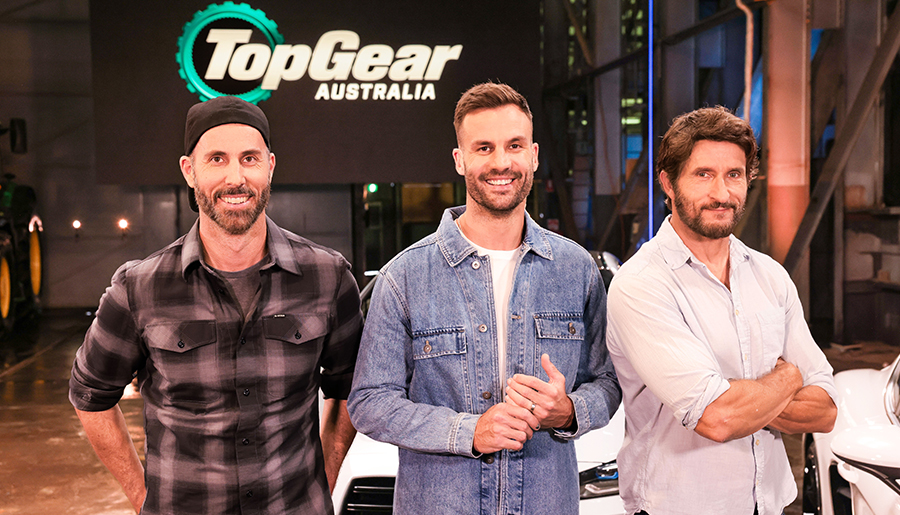 Top Gear Australia's Blair Joscelyne, Beau Ryan, and Jonathan LaPaglia