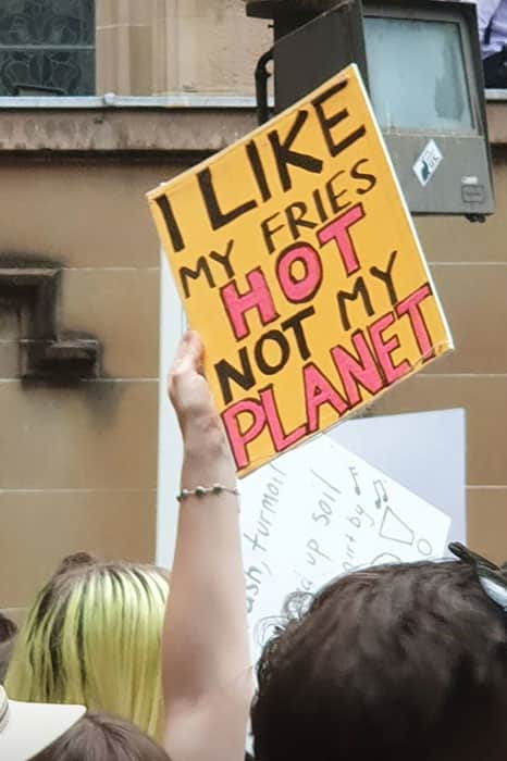 climate rally sign