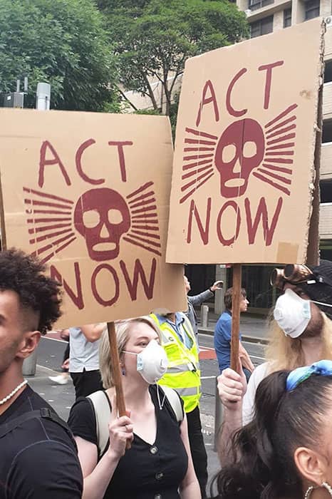 climate rally sign