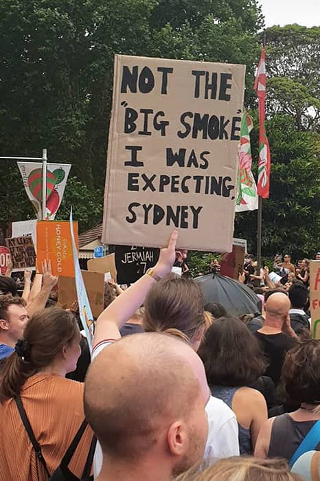 climate rally sign