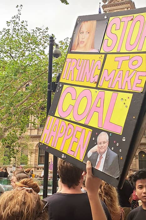 climate rally sign