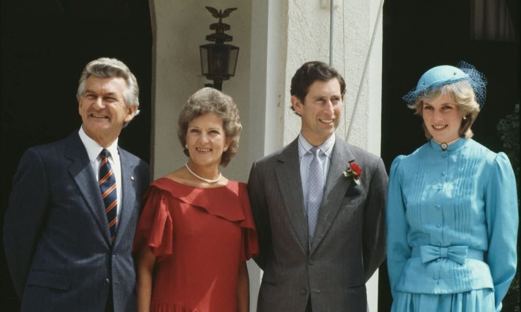 Prince Charles and Princess Diana with Bob and Hazel Hawke, 1983