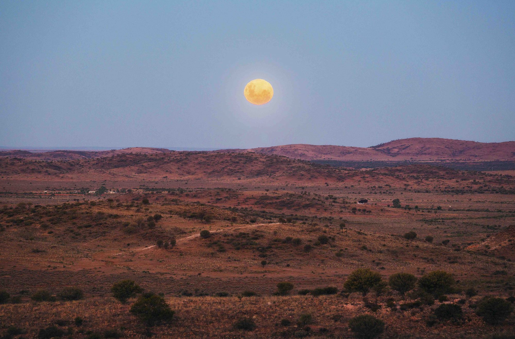 Moon rising over the outback near Broken Hill.