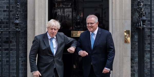 Boris Johnson Scott Morrison Free Trade Agreement