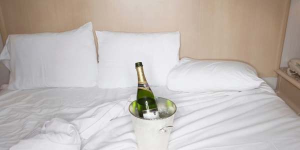 Champagne in hotel room