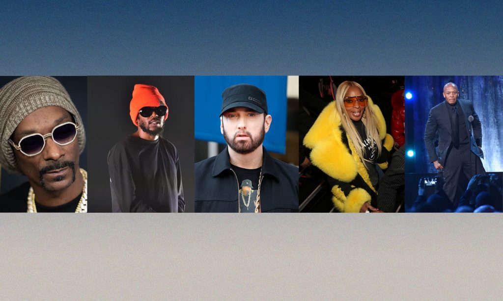 Dr Dre, Snoop Dogg, Eminem, Mary J. Blige and Kendrick Lamar