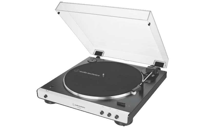 audio-technica white record player