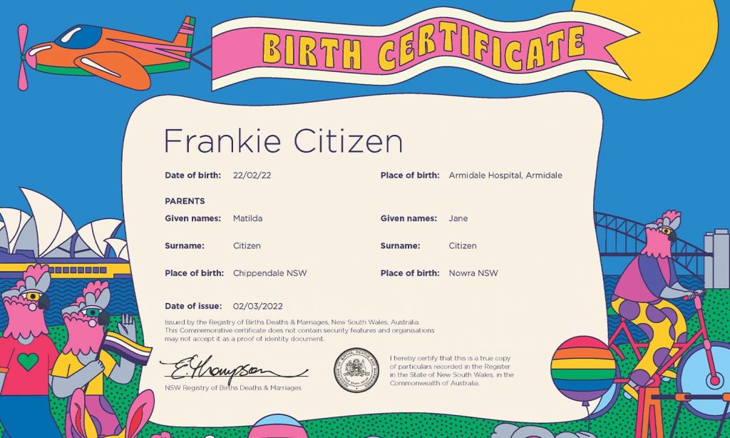 gender neutral birth certificate nsw