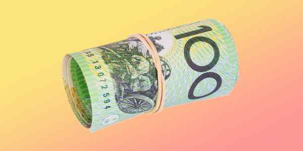 Image showing Australian money on a gradient background to illustrate the Federal Budget 2023