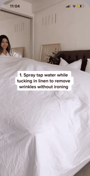 Spray water linen