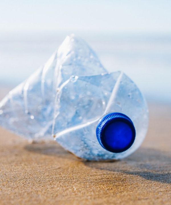 plastic trash on the beach
