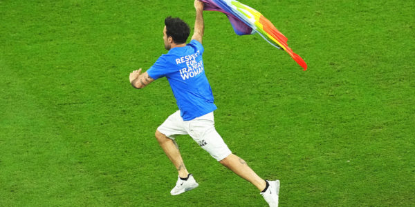 pitch invader urugay portugal gay pride qatar world cup