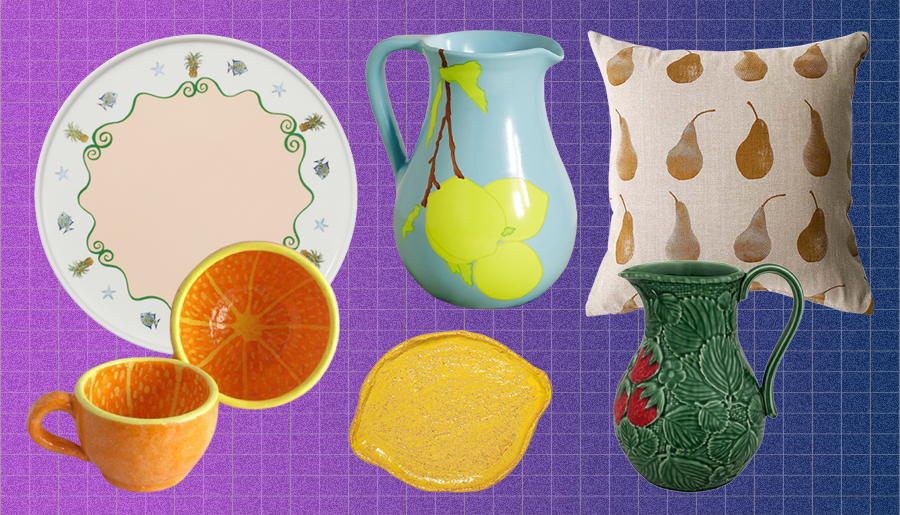 Fruit print homewares