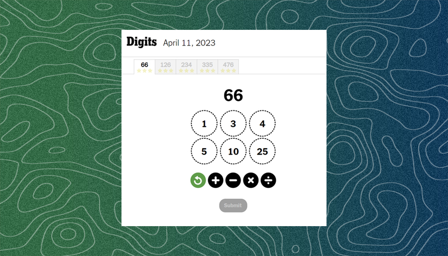 Digit: The New York Times' new puzzle game.