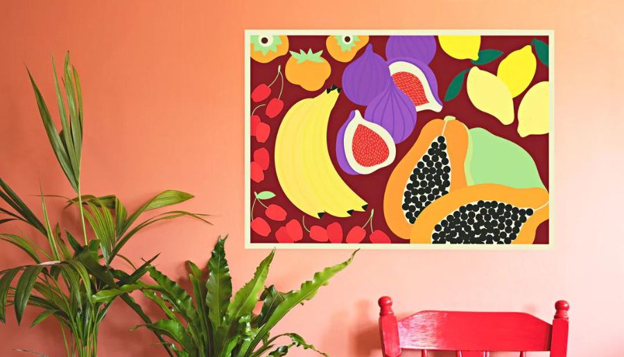 Papaya Party Art print Best Wall Art