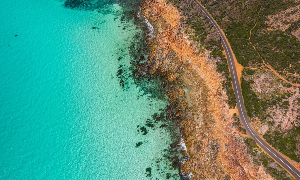 A coastal road near Dunsborough, Western Australia.