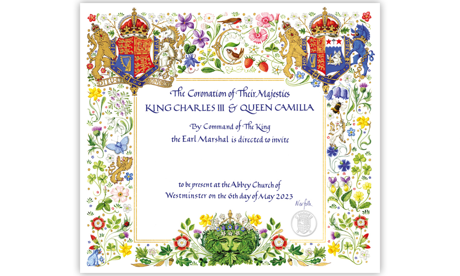 An image of the official invitations to King Charles III's coronation.