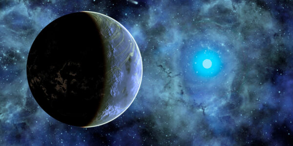 An image depicting a planet floating freely out in space to indicate a rogue planet.