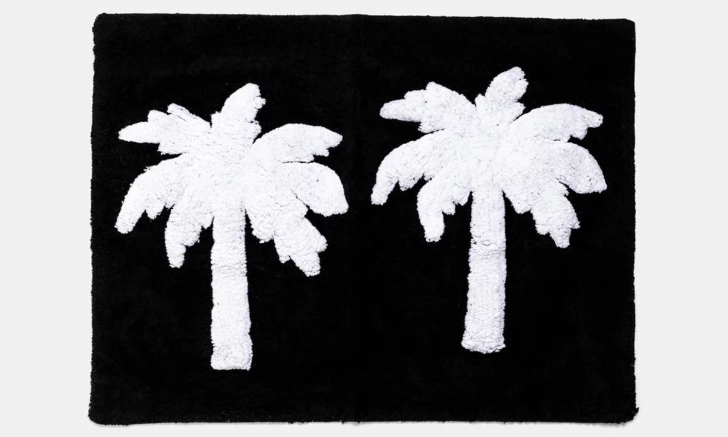 Palm tree print bath mat