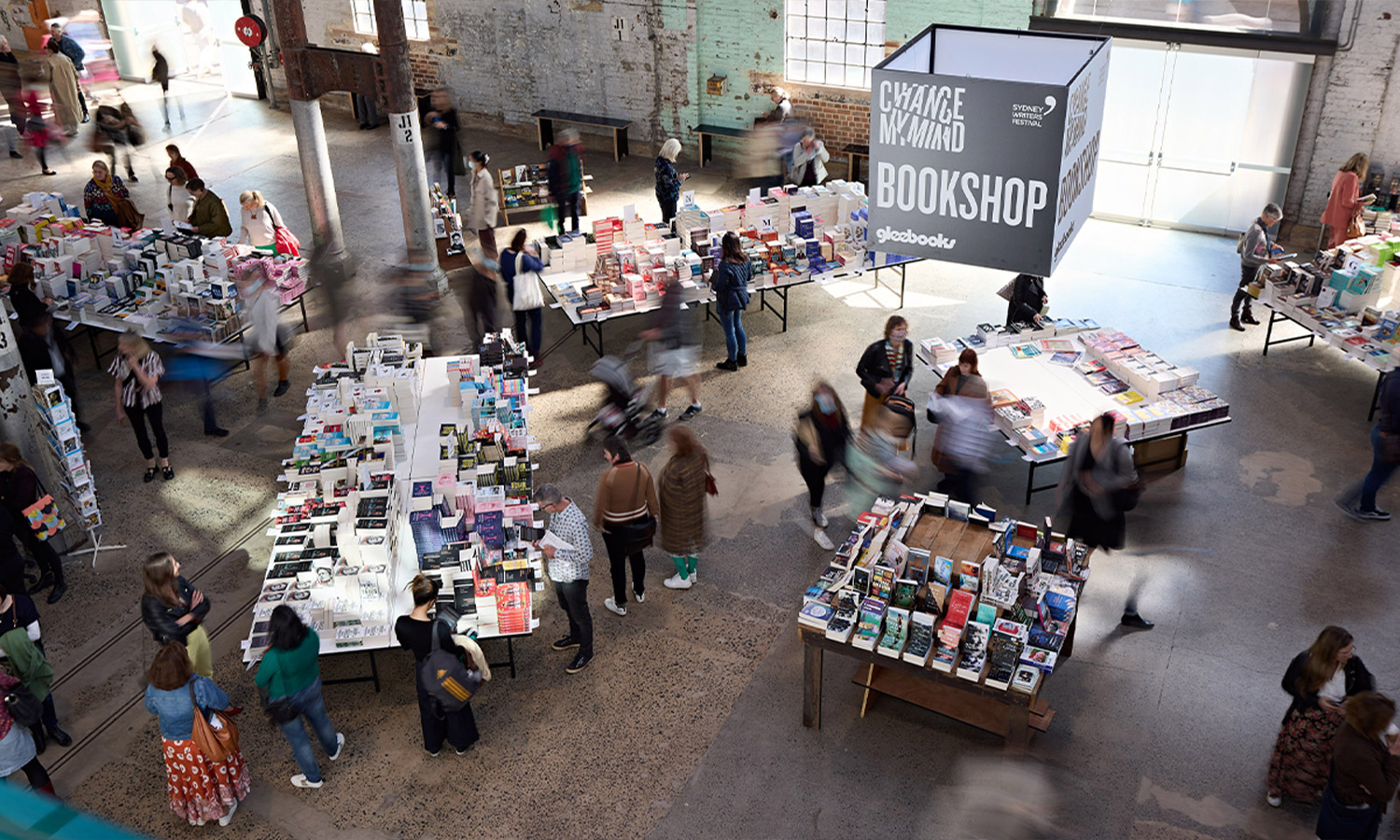 An image showing the inside of Carriageworks, the heart of the Sydney Writers Festival