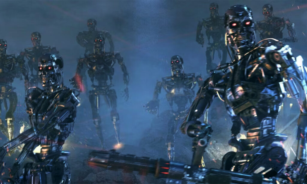 An image showing the Terminator robots to illustrate the dangers of ai