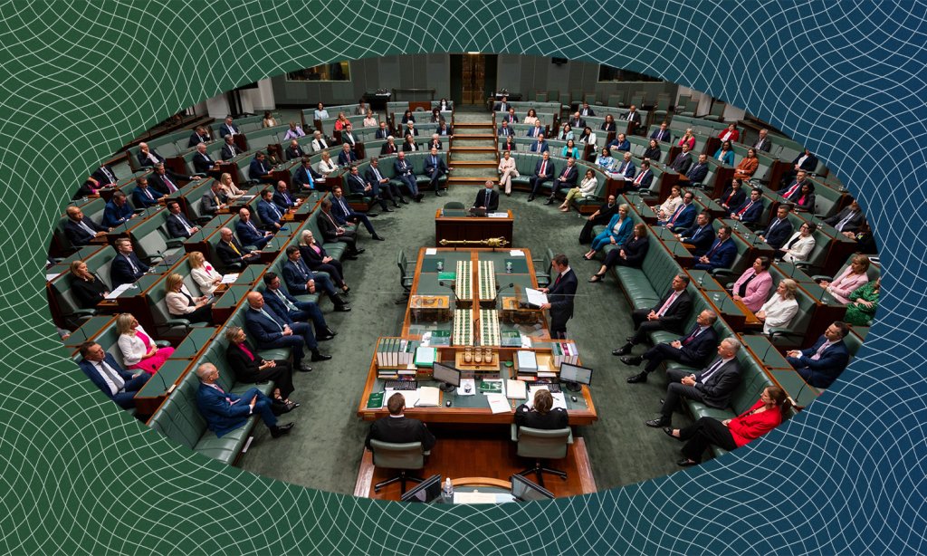 An image of Treasurer Jim Chalmers in the House of Parliament to illustrate the Federal Budget 2023