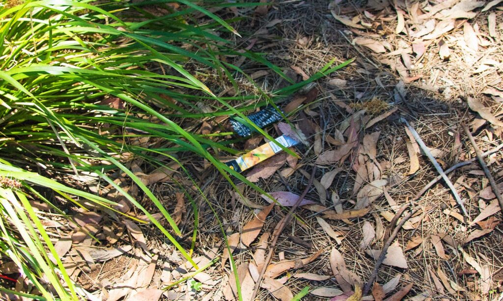 An image showing vape waste which may have been recycled from a disposable vape in Australia