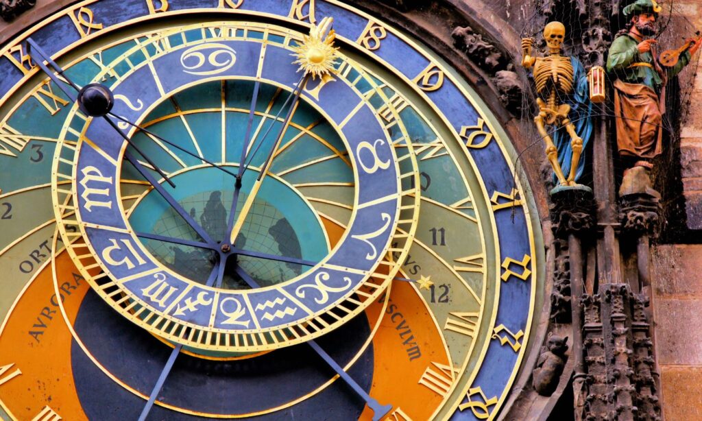 Image showing an astrological clock to illustrate why astology is fake.