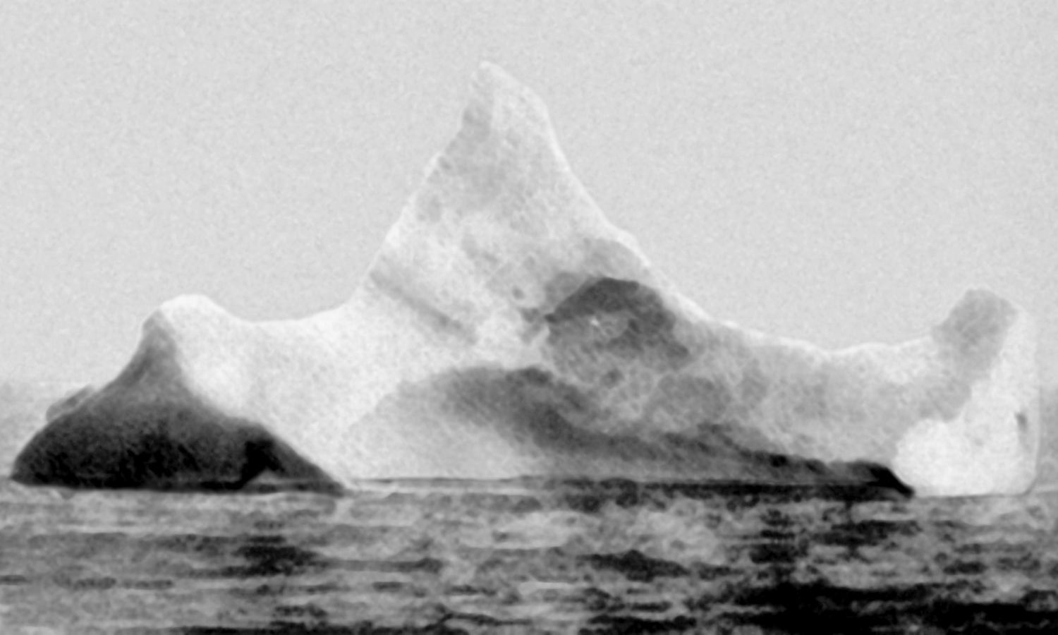 An image showing the iceberg that the Titanic struck in 1912.