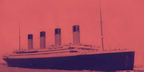 An image showing the Titanic as it sailed from Southampton in 1912.
