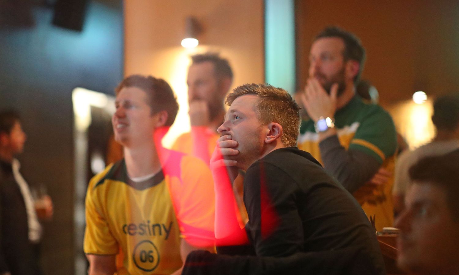 An image showing fans watching the 2023 FIFA womens world cup at a bar in Sydney