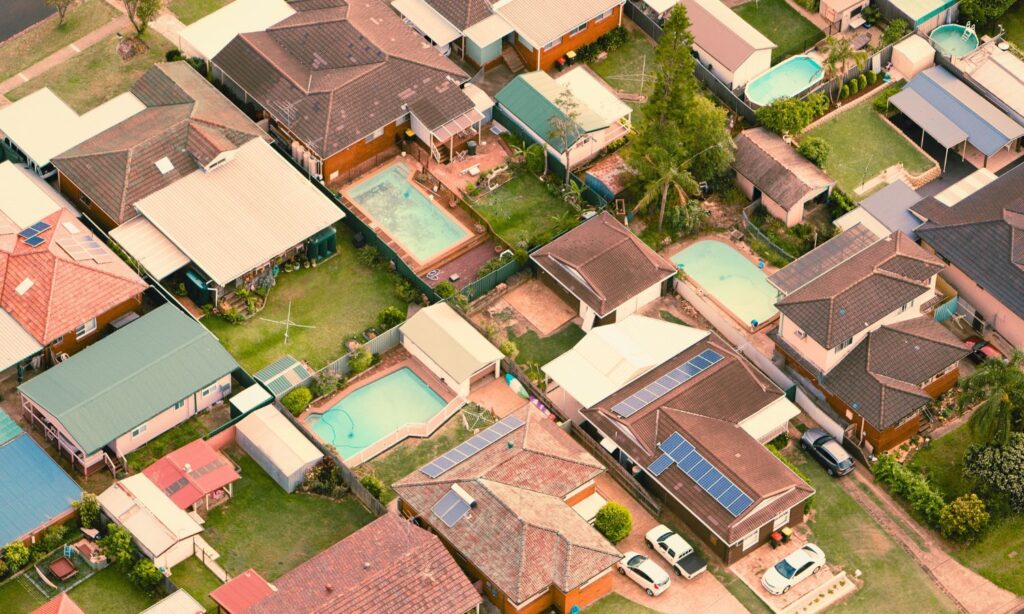An image of houses in Australia to illustrate the housing crisis and how it might be fixed with a super profits tax