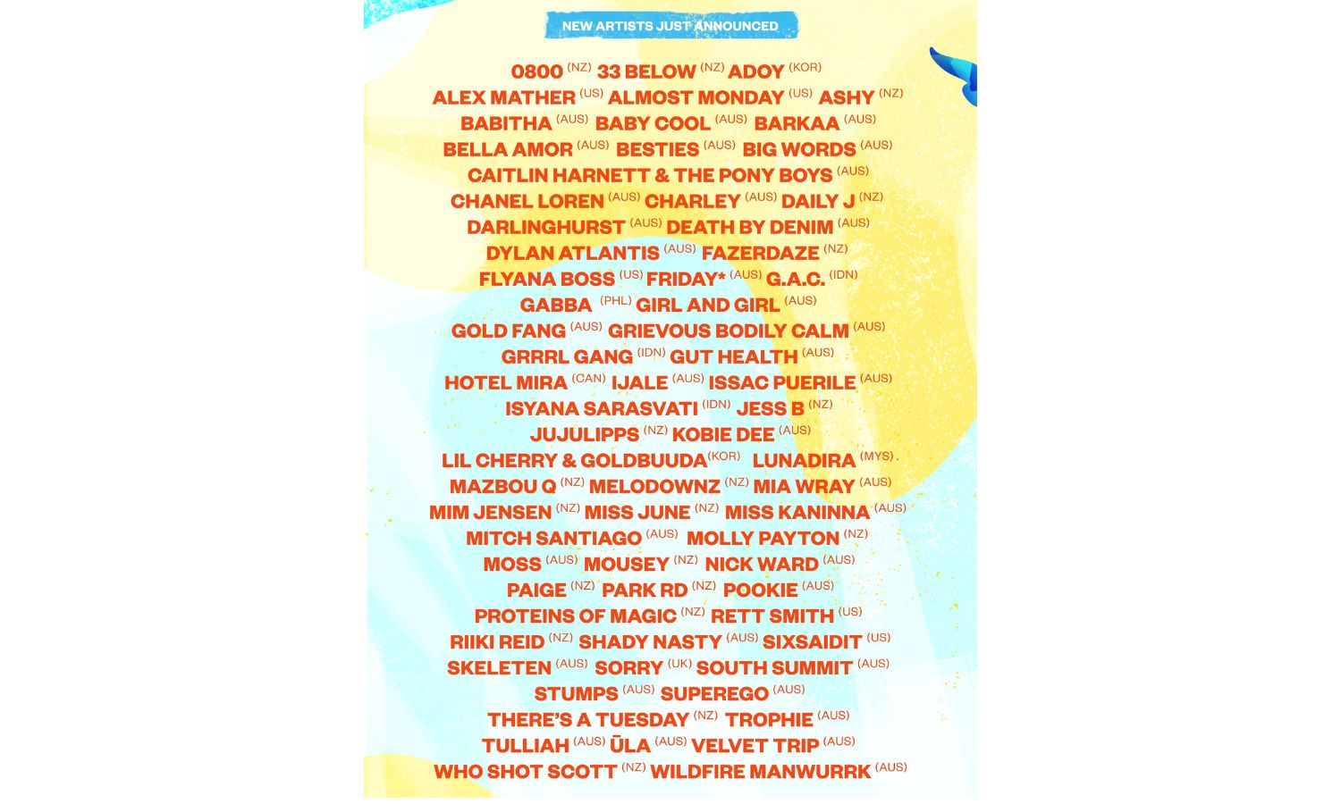 An image showing new music added to the sxsw sydney 2023 lineup