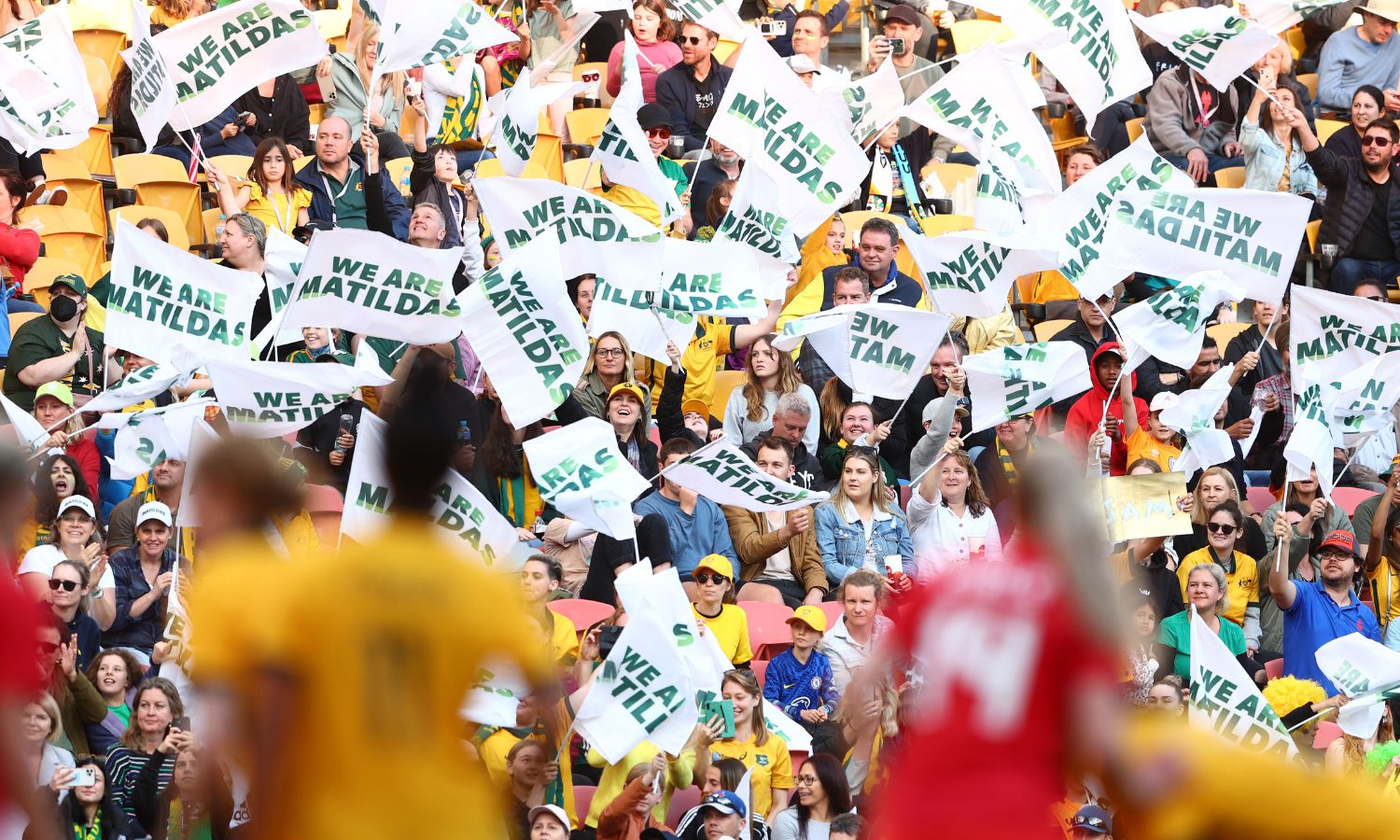 An image showing fans watching the matildas play at the fifa womens world cup 2023