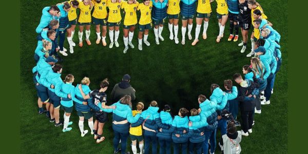An image showing the Matildas at the end of the 2023 FIFA women's world cup