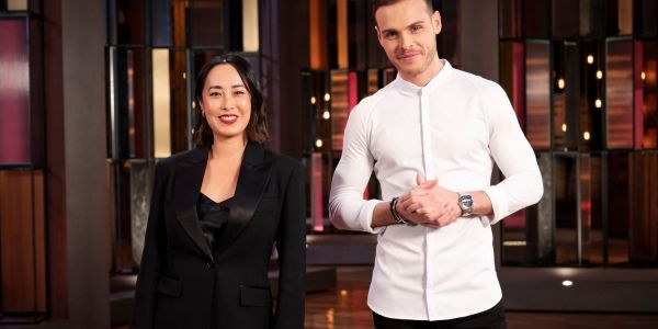 The MasterChef Dessert Masters start date is just around the corner. Photo of judges Melissa Leong and Amaury Guichon.