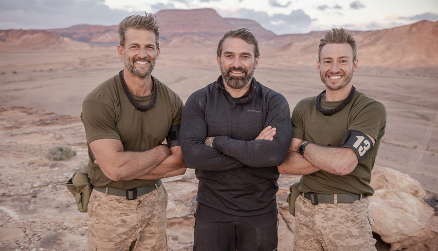 Tim Robards, Ant Middleton, and Matthew Mitcham in the SAS Australia finale.