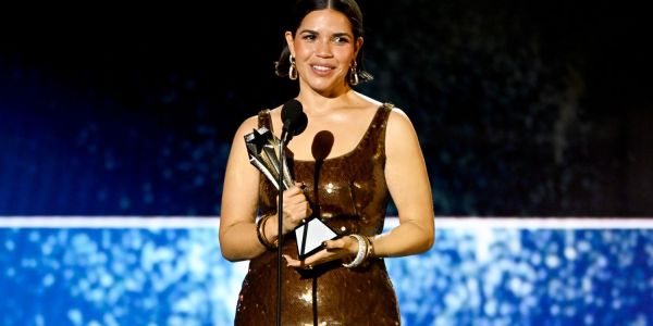 America Ferrera accepts the SeeHer award at the 2024 Critics Choice Awards America Ferrera Critics Choice Awards.