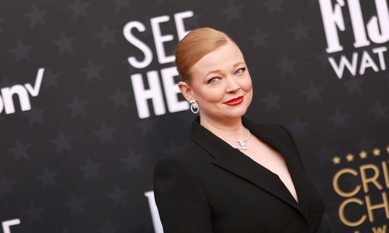 Updating live: all the Critics Choice winners 2024. Pictured: Sarah Snook on the Critics Choice Award red carpet