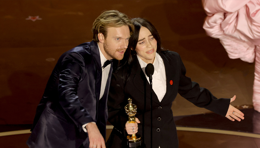 Billie Eilish and Finneas O’Connell accept Best Original Song award at the 2024 Oscars 