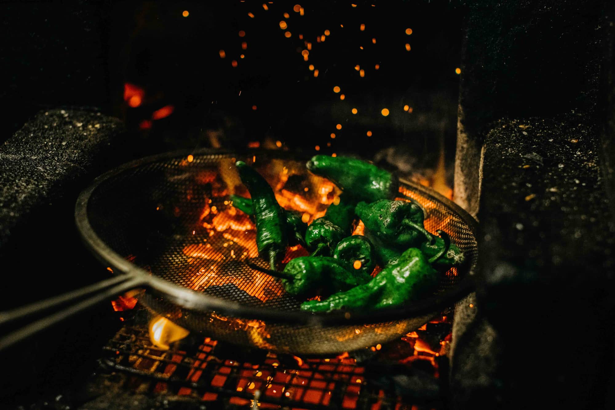 Peppers in grill