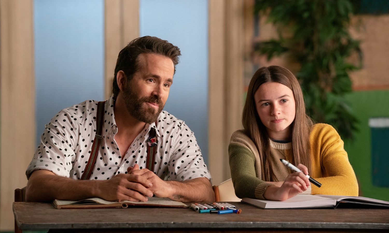 Ryan Reynolds and Cailey Fleming in IF