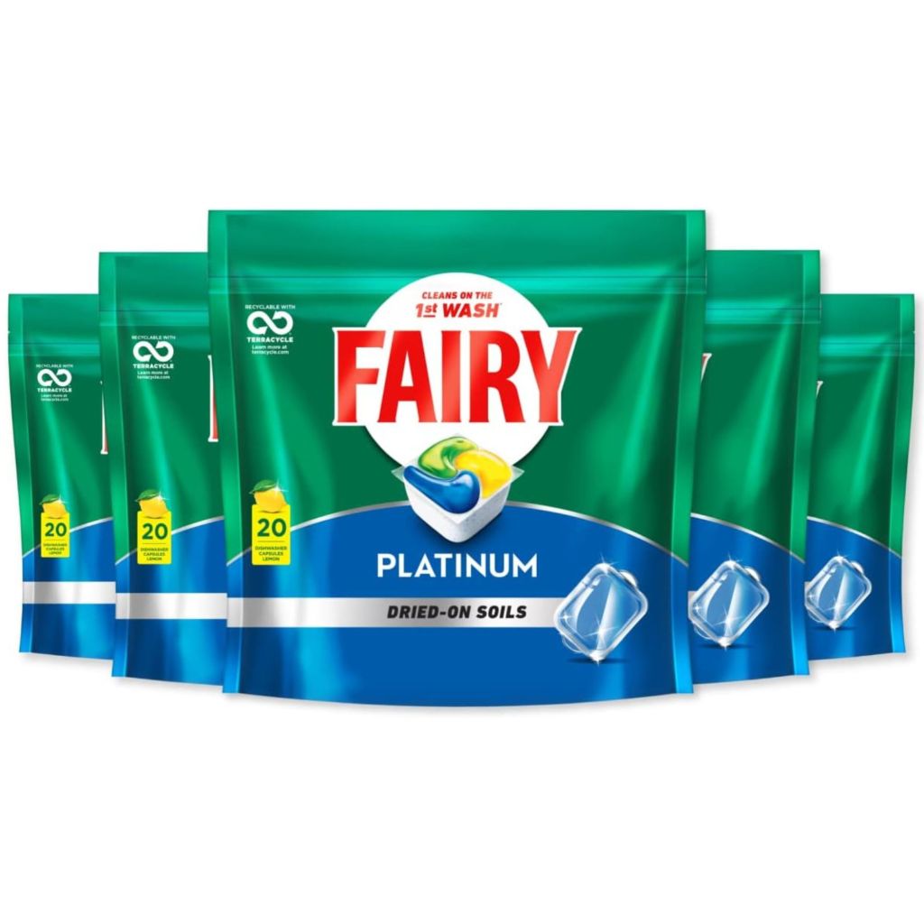 Fairy Platinum Dishwasher Tablets 100 Pack Value Bundle