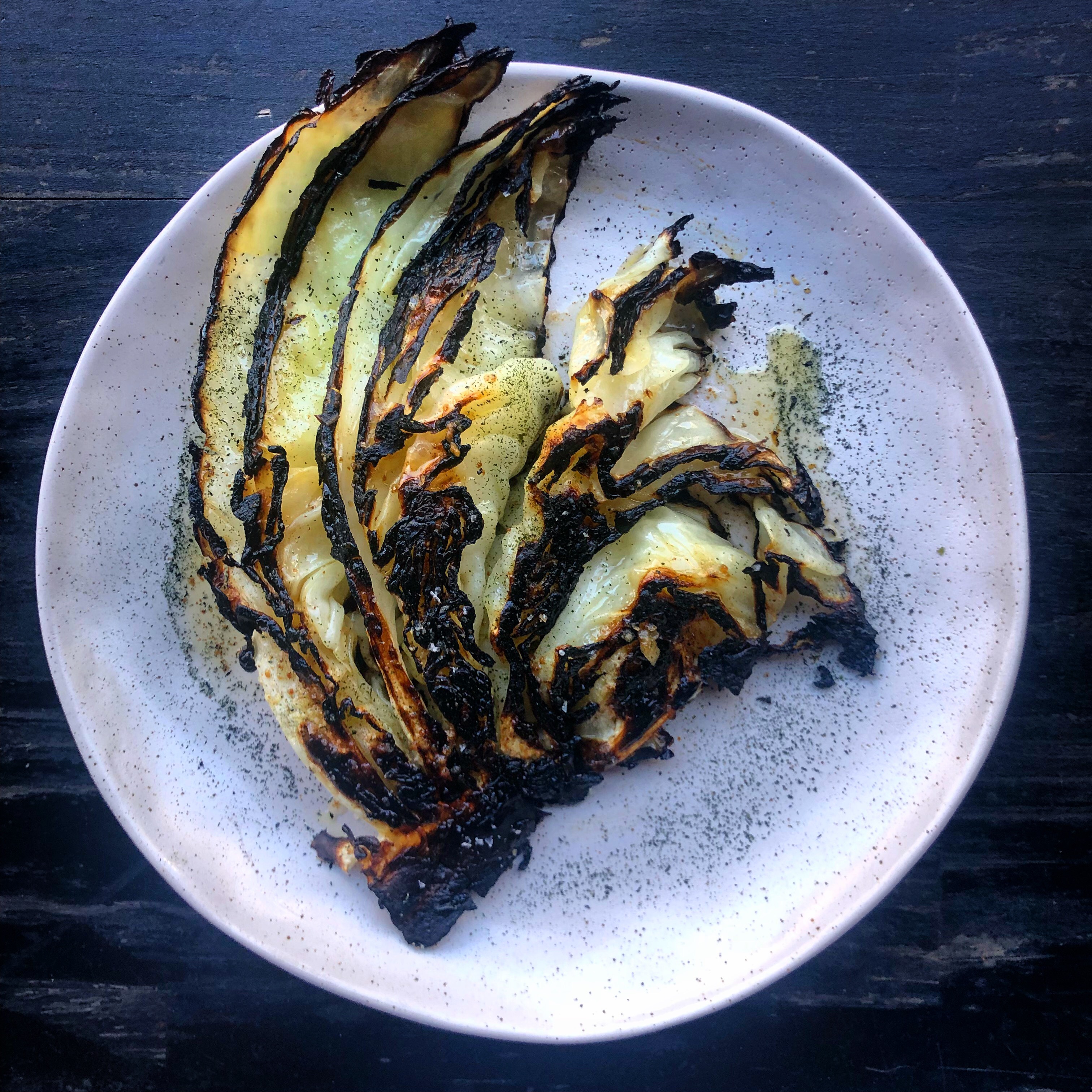 Wood roasted cabbage