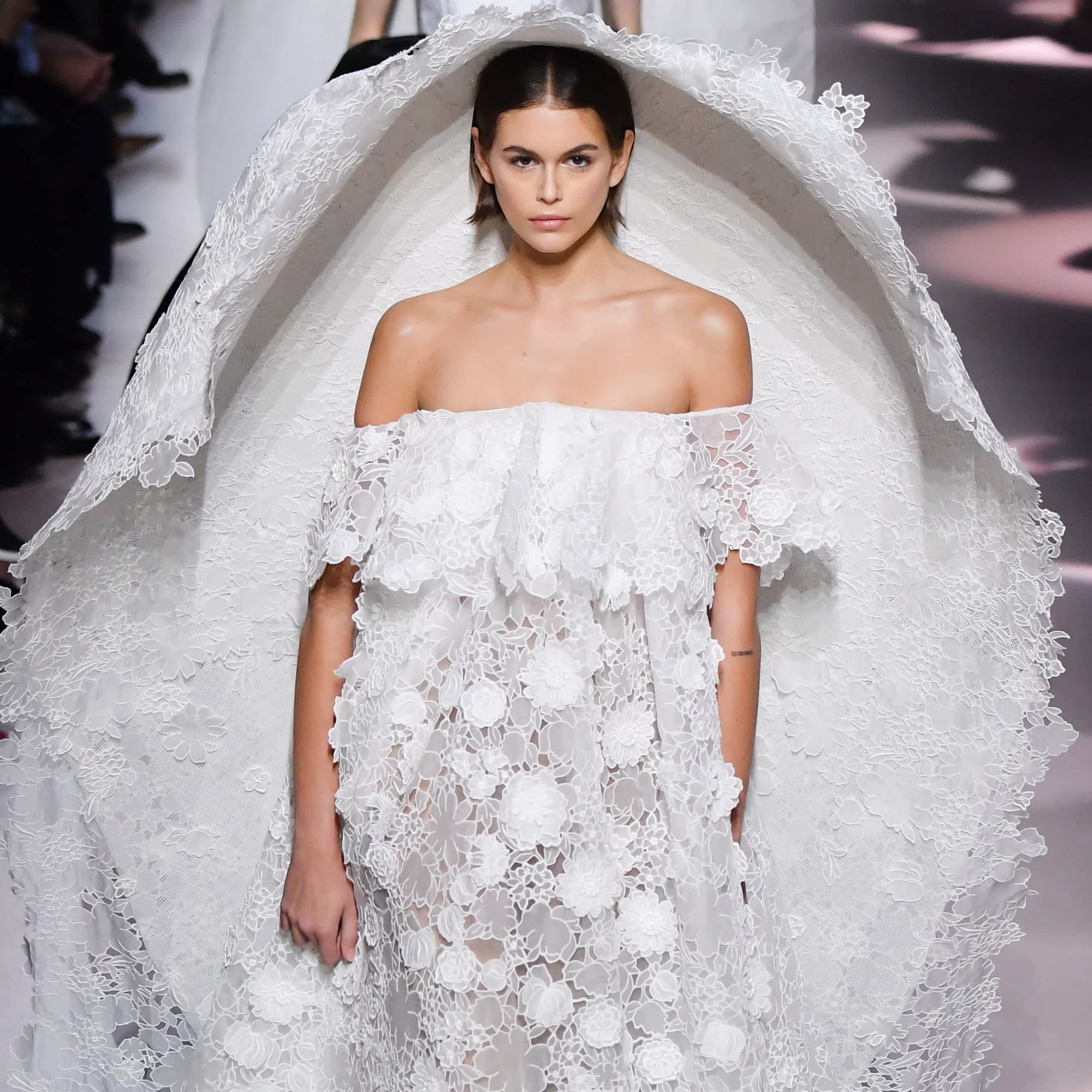 Kaia Gerber's Givenchy Wedding Dress Comes With a Giant Veil That Says ...